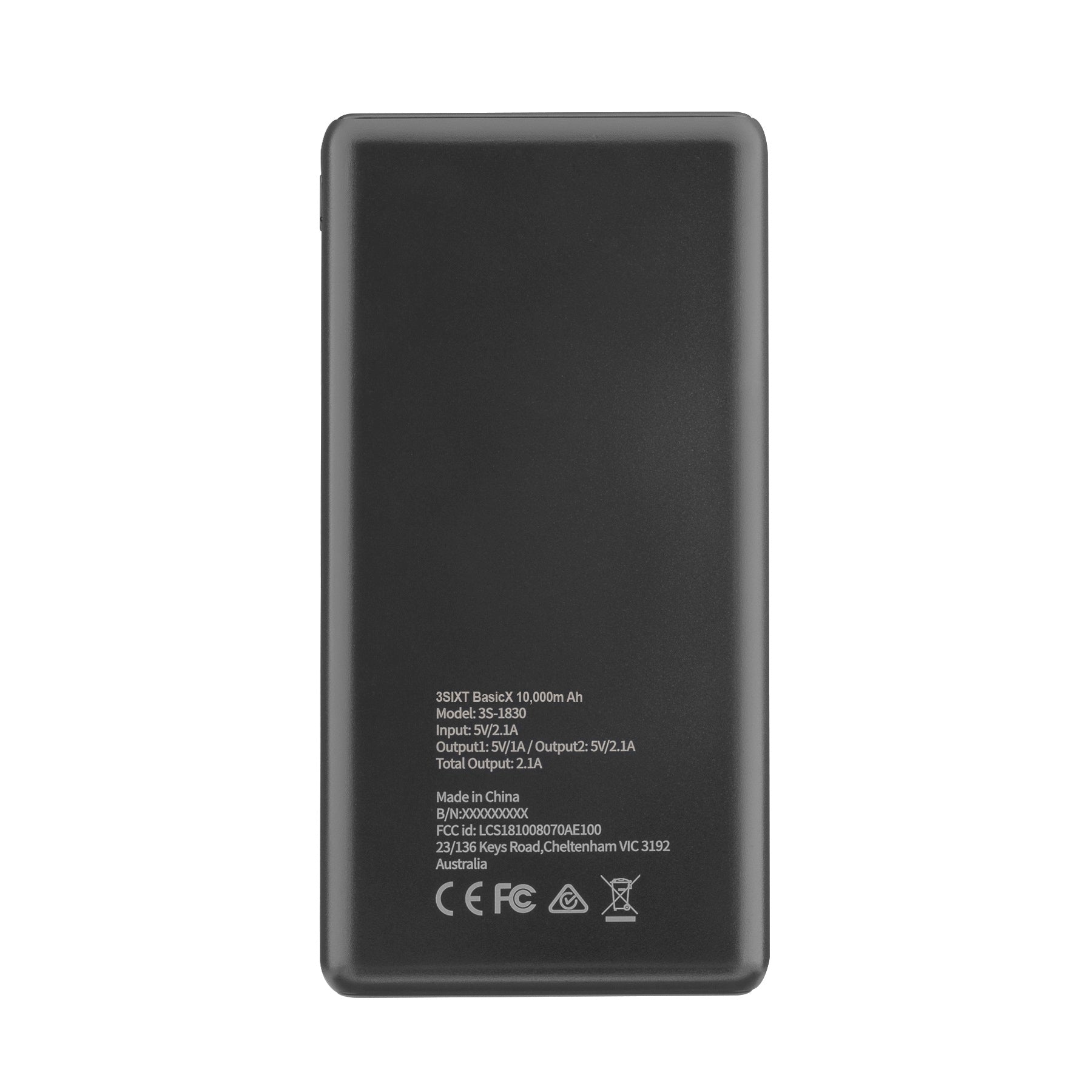 3sixT JetPak BasiX 10000mAh Portable Charger - Ultra-Compact Power Bank for iPhone, Samsung, Android - Fast Charging External Battery Pack for Travel, Camping, and Emergency Backup (Black)