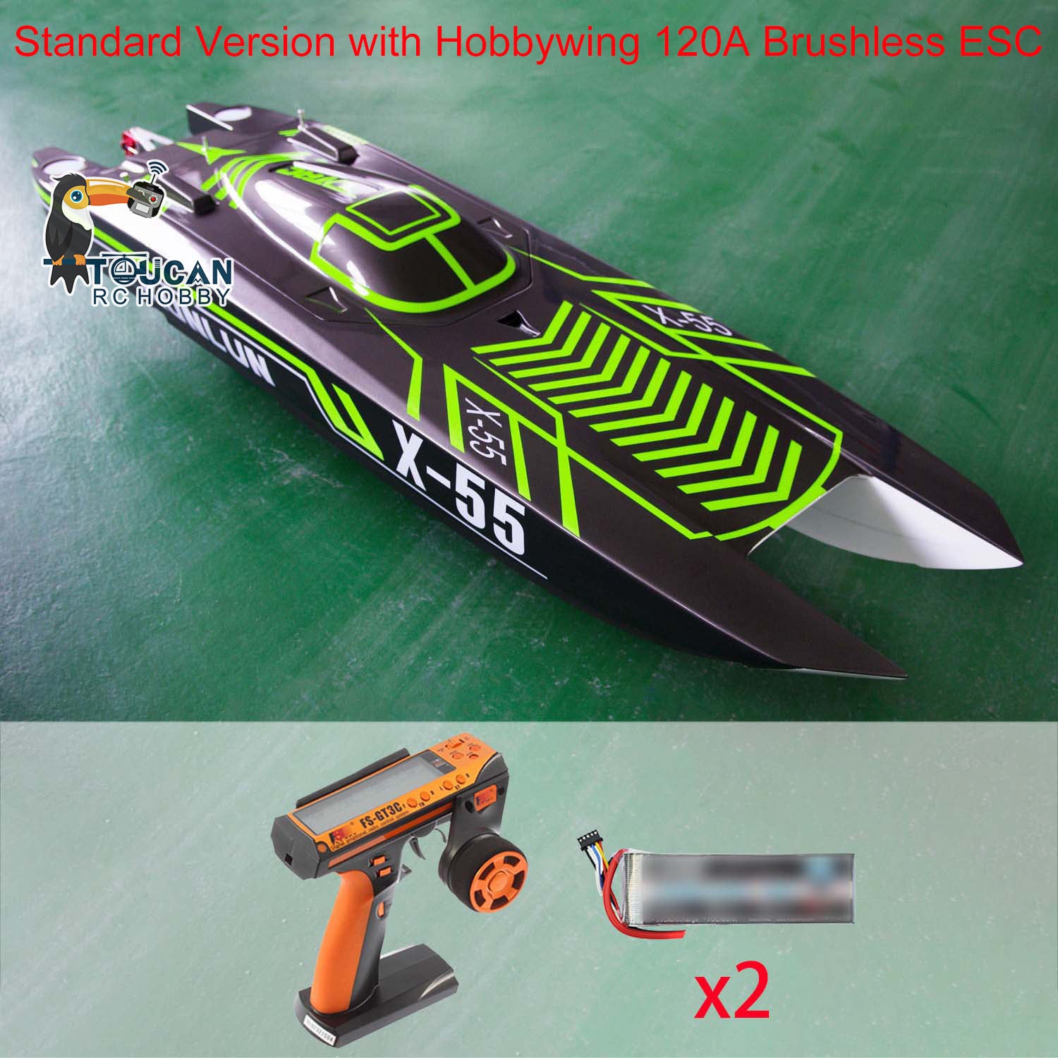 DTRC X55 High Speed RC Racing Boat - Waterproof Remote Control Ship with PNP RTR & Cooling System | Perfect for Pool, Lake, and Ocean Racing | Ready-to-Run RC Boat for Adults and Kids