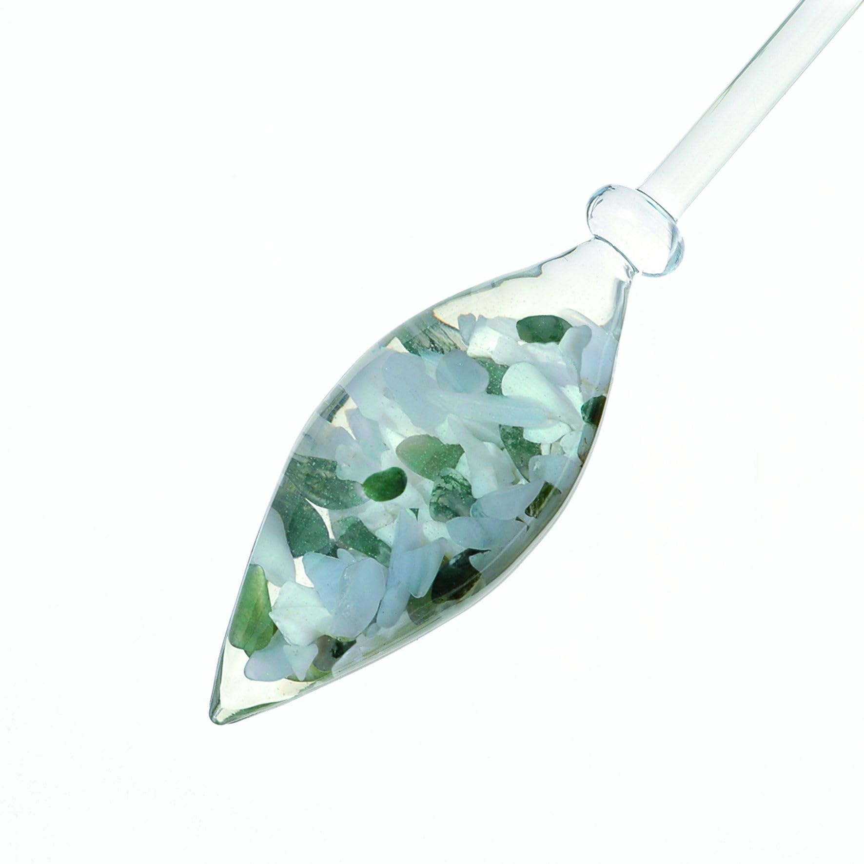 VitaJuwel Gemstone Water Bottle with Chalcedony, Moss Agate & Milk Opal - Promote Tranquility, Balance & Inner Peace | Perfect for Meditation, Yoga & Stress Relief at Home or Office