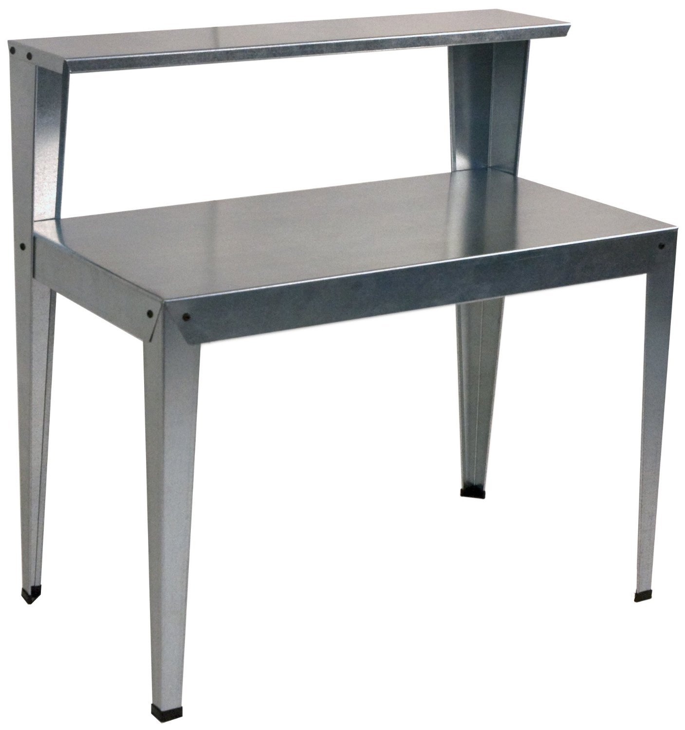 2-Tier Steel Workbench for Greenhouse, Potting, and Nursery - Heavy Duty Garage & Garden Work Table with Shelves for Plants & Tools (Silver) | Perfect for Gardening, DIY Projects & Organizing Equipment