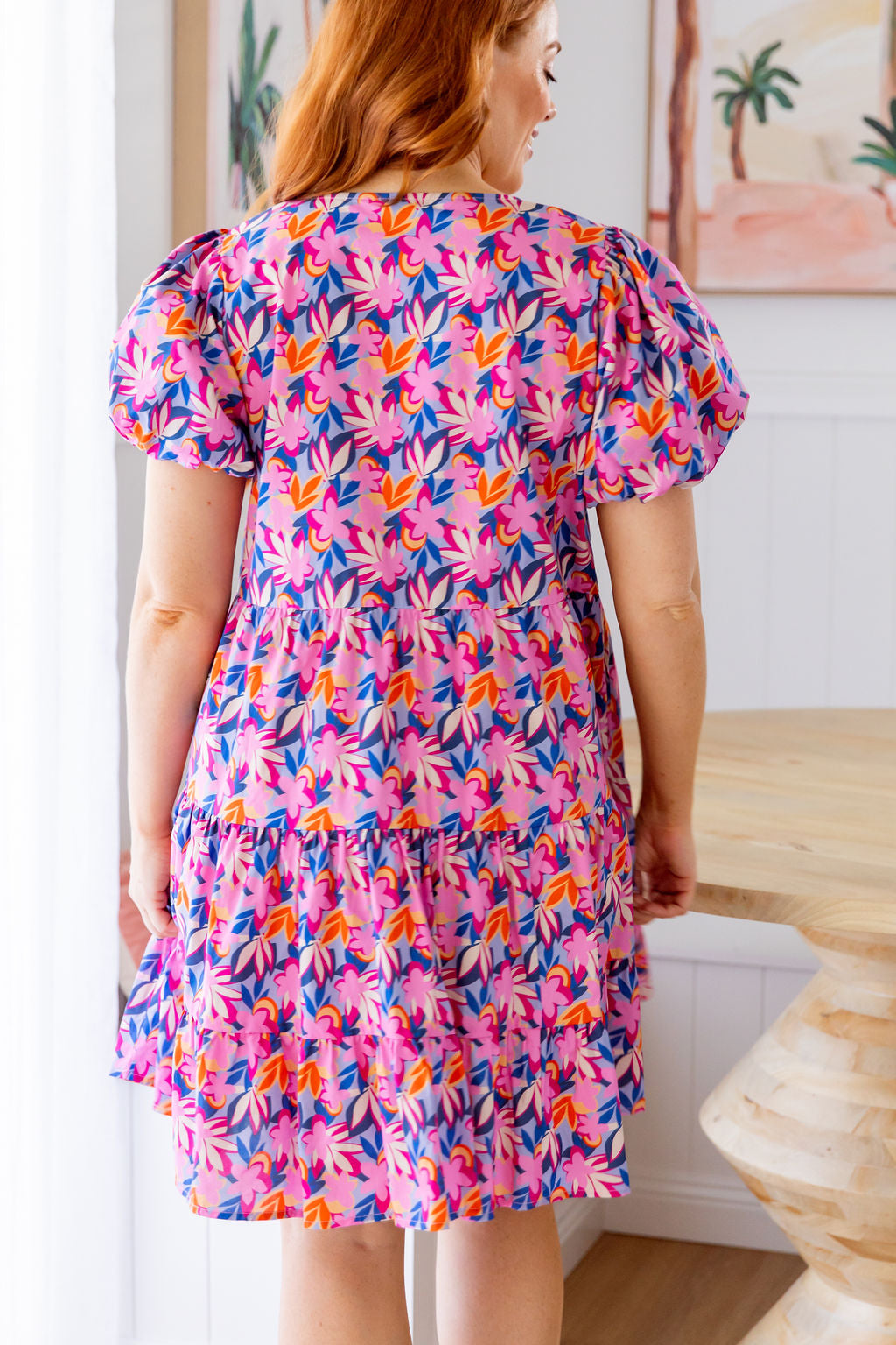 Greta Party Dress in Pink Garden - Elegant Floral Women's Dress for Weddings, Parties & Special Occasions