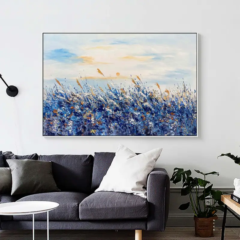 Beautiful Flower and Tree Painting #FT028 - Handmade Canvas Art for Home Decor, Office Wall, and Living Room
