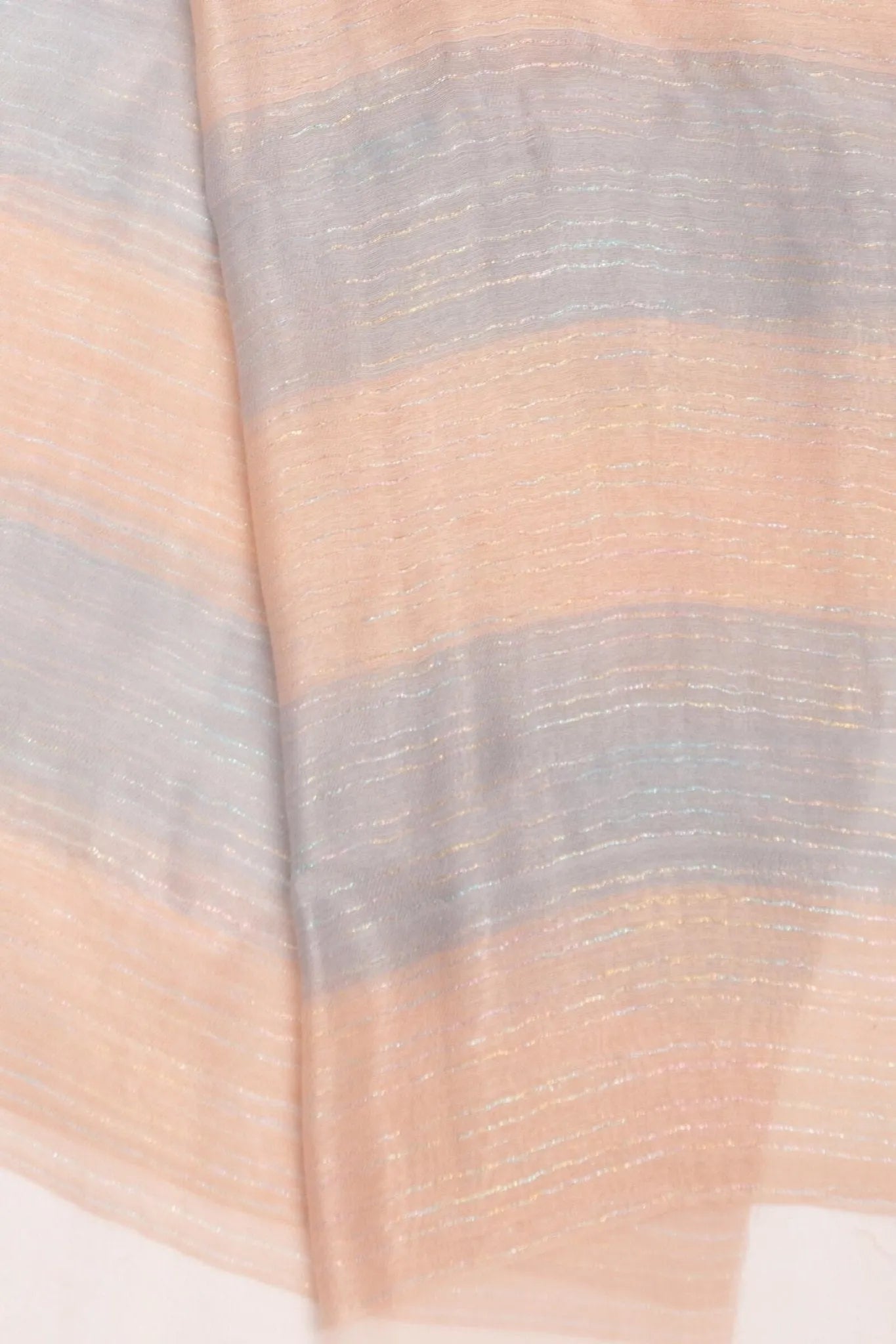 Luxury Silk Wool Blend Striped Scarf - Soft Shimmering Winter Fashion Accessory for Women - Perfect for Office, Travel & Special Occasions