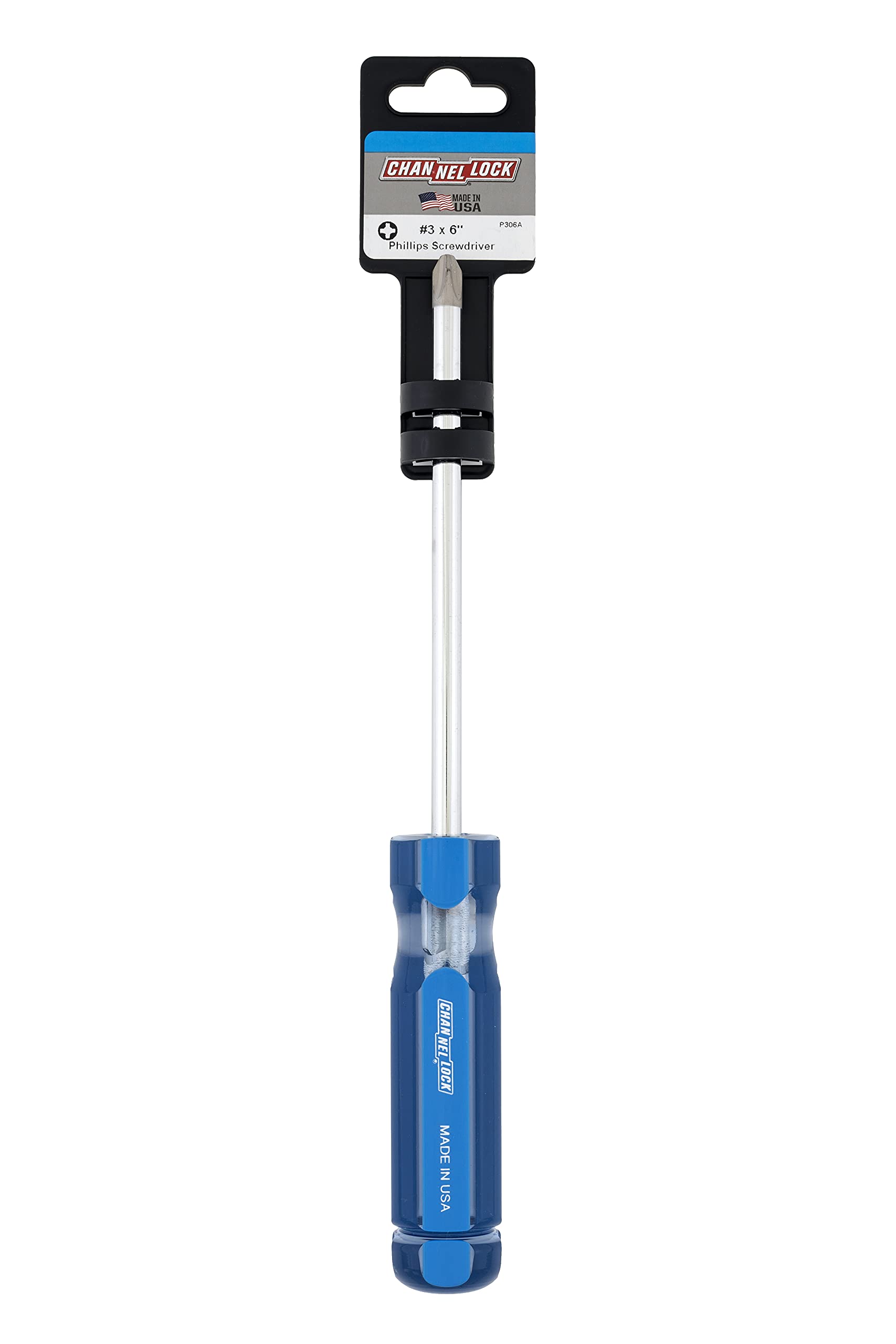 Channellock Phillips Screwdriver 3X6 Inch (P306A) - Professional Hand Tool for Home Repair, DIY Projects, and Automotive Maintenance