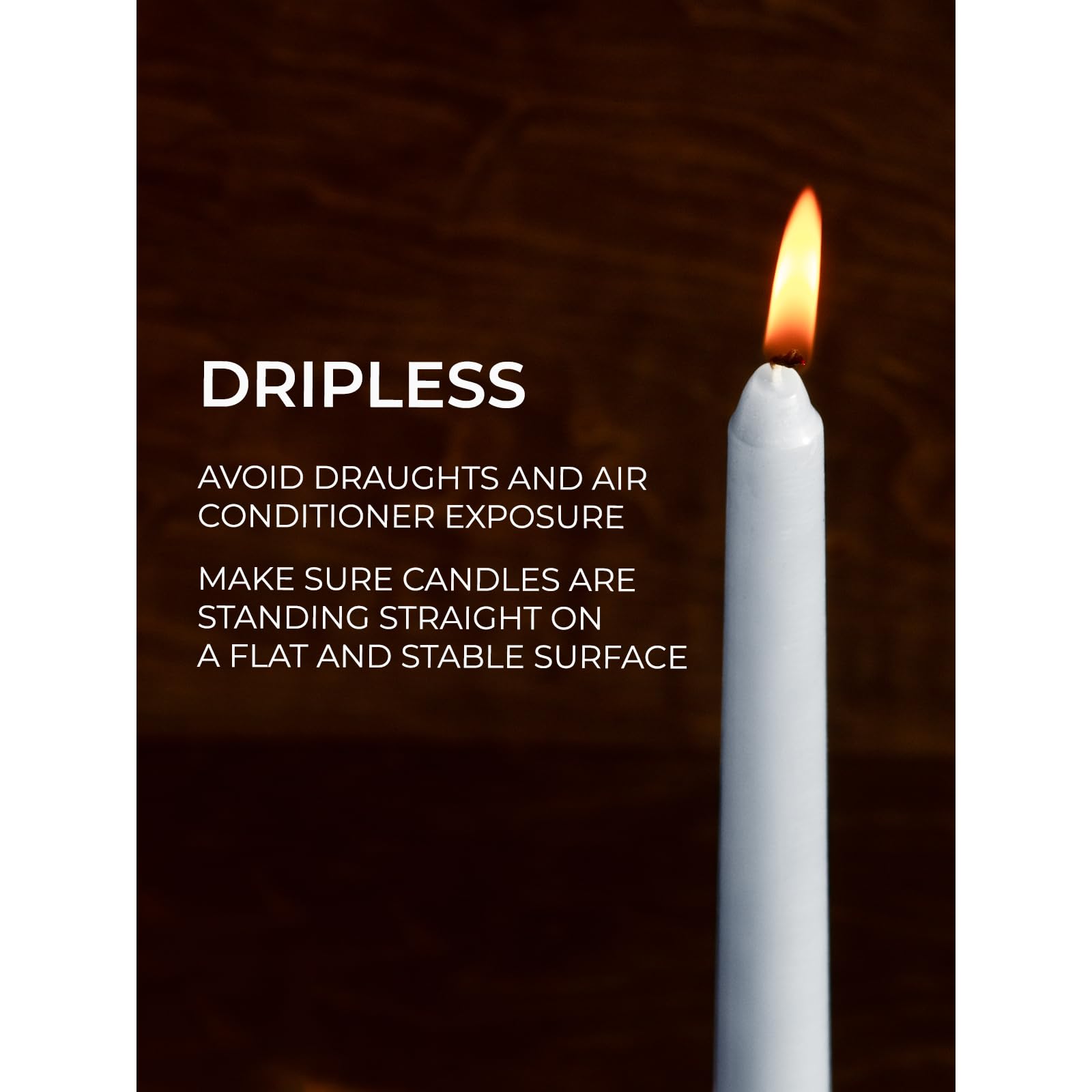 CANDWAX 12 Inch Unscented Taper Candles - Set of 12 Dripless Smokeless Slow Burning Candlesticks in Light Gray for Dining Table, Wedding Decor & Romantic Ambiance