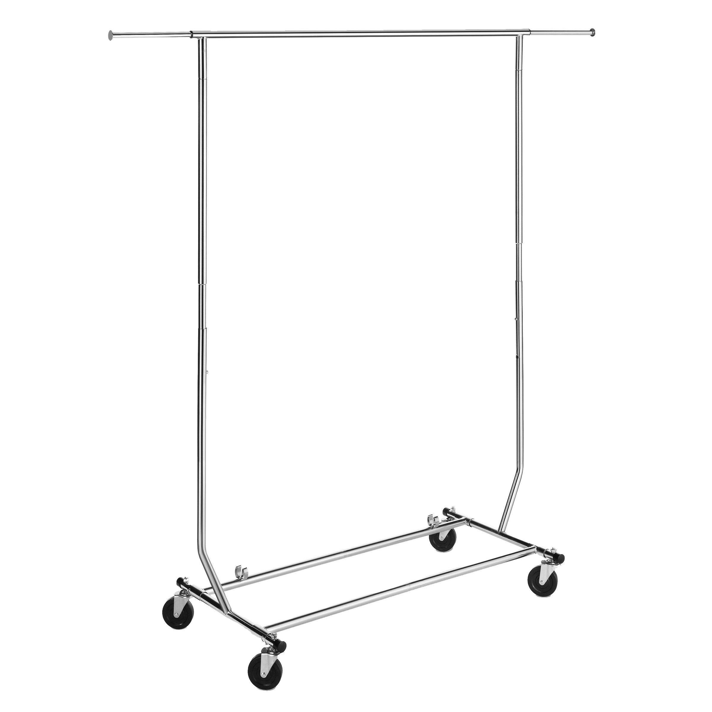 Collapsible Rolling Garment Rack - Heavy Duty Clothes Hanger Organizer with Wheels for Closet, Laundry Room & Retail Store Display | Portable Wardrobe Storage Solution for Home, Office and Commercial Use