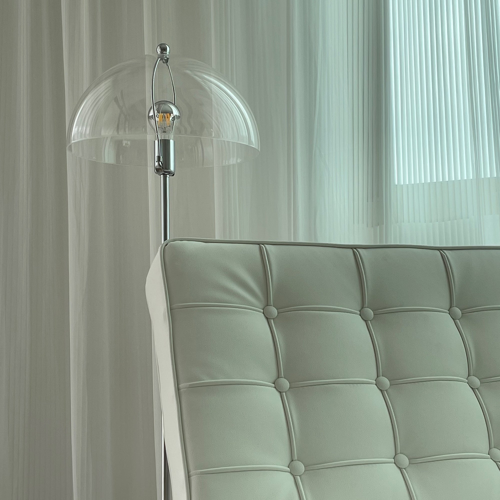 Modern Acrylic Mushroom Floor Lamp - Dimmable LED Standing Light for Living Room, Bedroom & Office - Soft Ambient Lighting for Home Decor & Relaxation