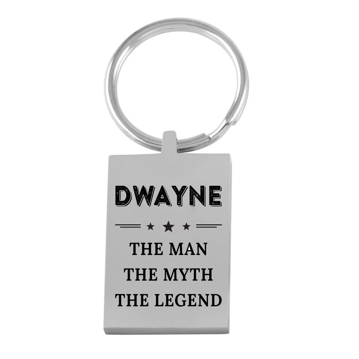 Personalized Stainless Steel Keychain for Dad - 'Dwayne The Man The Myth The Legend' Engraved Gift for Father's Day from Daughter or Son | Durable Keyring for Everyday Use, Office, Travel & Special Occasions