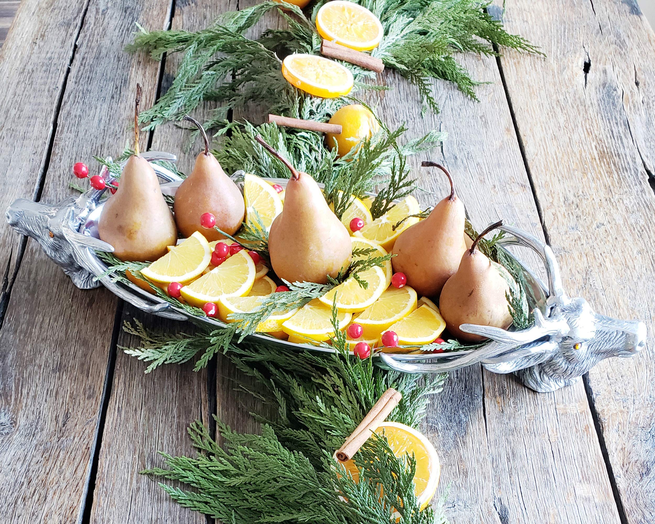 Arthur Court Designs 24x9 Inch Aluminum Deer Head Serving Tray - Elegant Rustic Cheese & Canape Platter for Easter, Parties & Holiday Entertaining