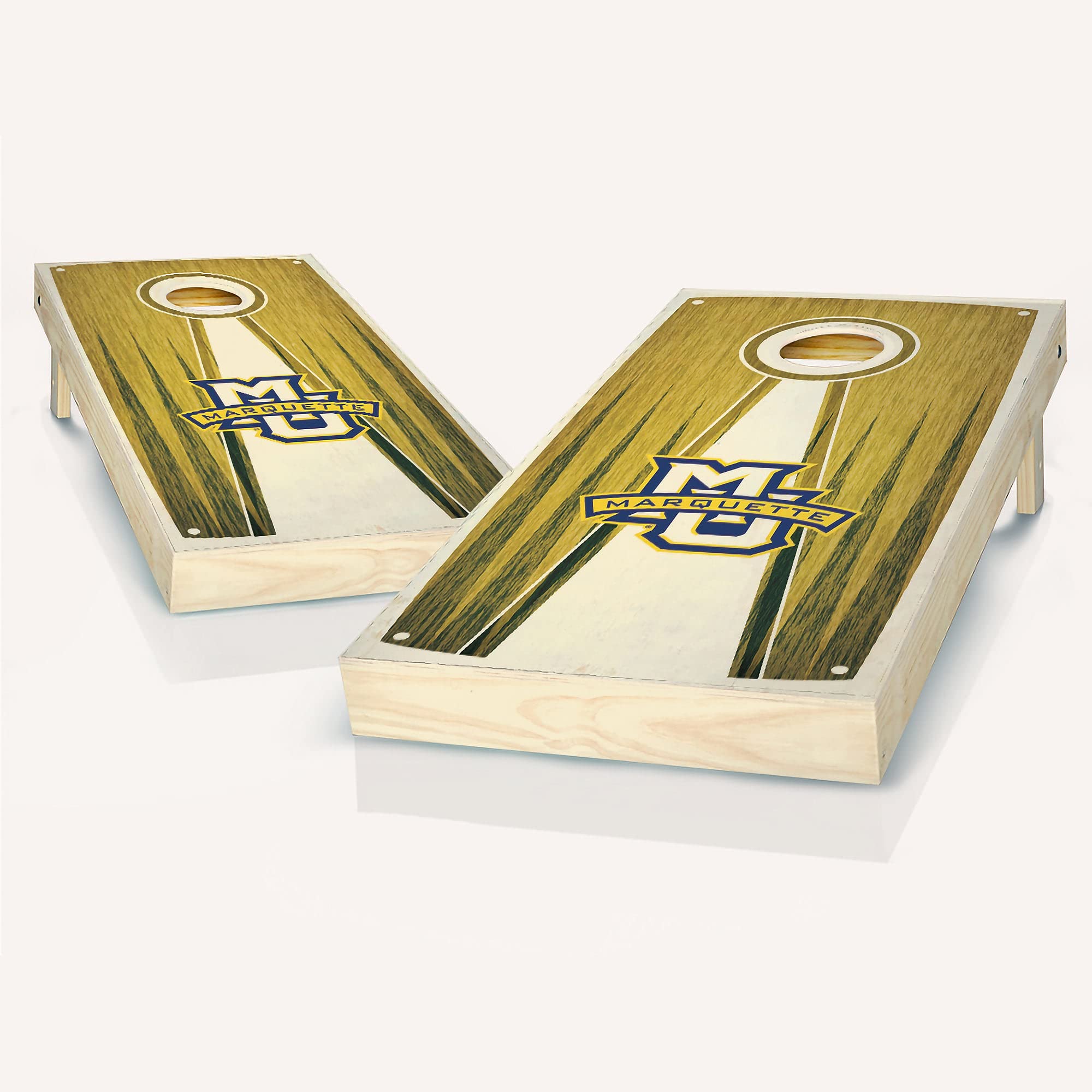 Premium Marquette Pyramid Cornhole Game Set - 2 Wooden Boards & 8 Bean Bags for Outdoor Lawn Games, Tailgating, Backyard Parties and BBQ Events