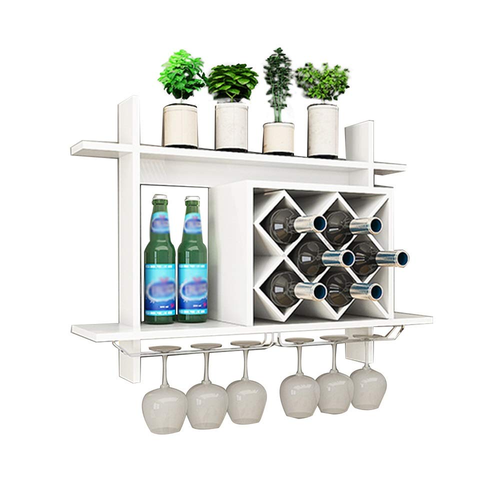 LINFEIKLJ Wall Mounted Wine Rack - Multifunctional Wine Bottle Display & Stemware Holder with Metal Glass Storage Shelf for Kitchen, Dining Room, Bar, Wine Cellar | Perfect for Home Decor, Entertaining Guests & Organizing Wine Collections