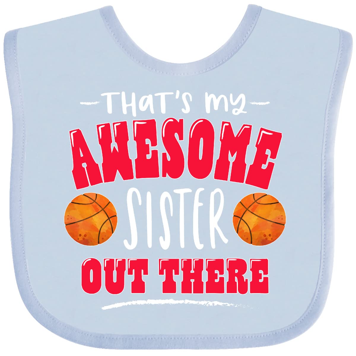 Inktastic Awesome Sister Basketball Baby Bib - Perfect for Sports Fans