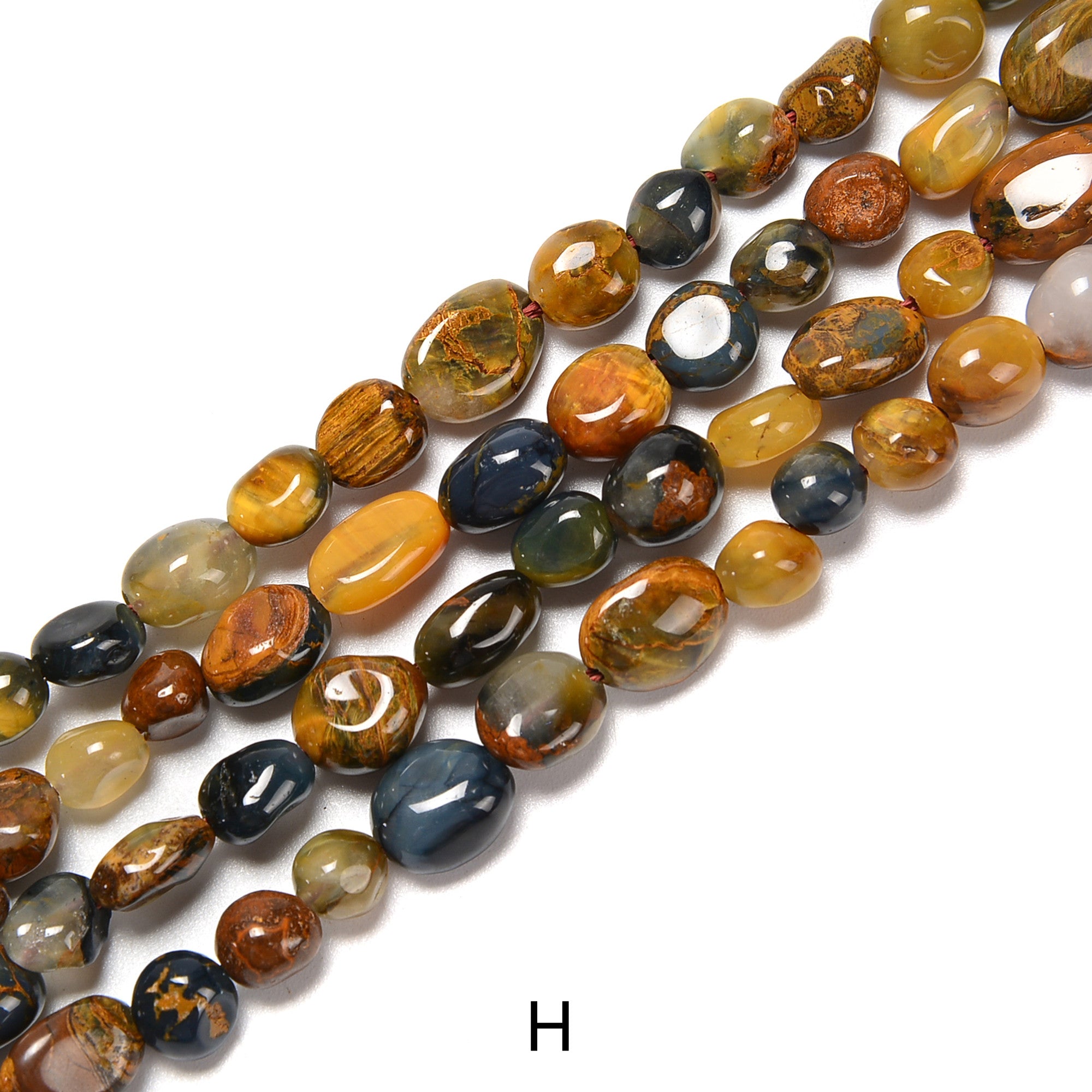 02 Multi Crystal Gemstone Pebble Nugget Beads 6x8mm 15.5