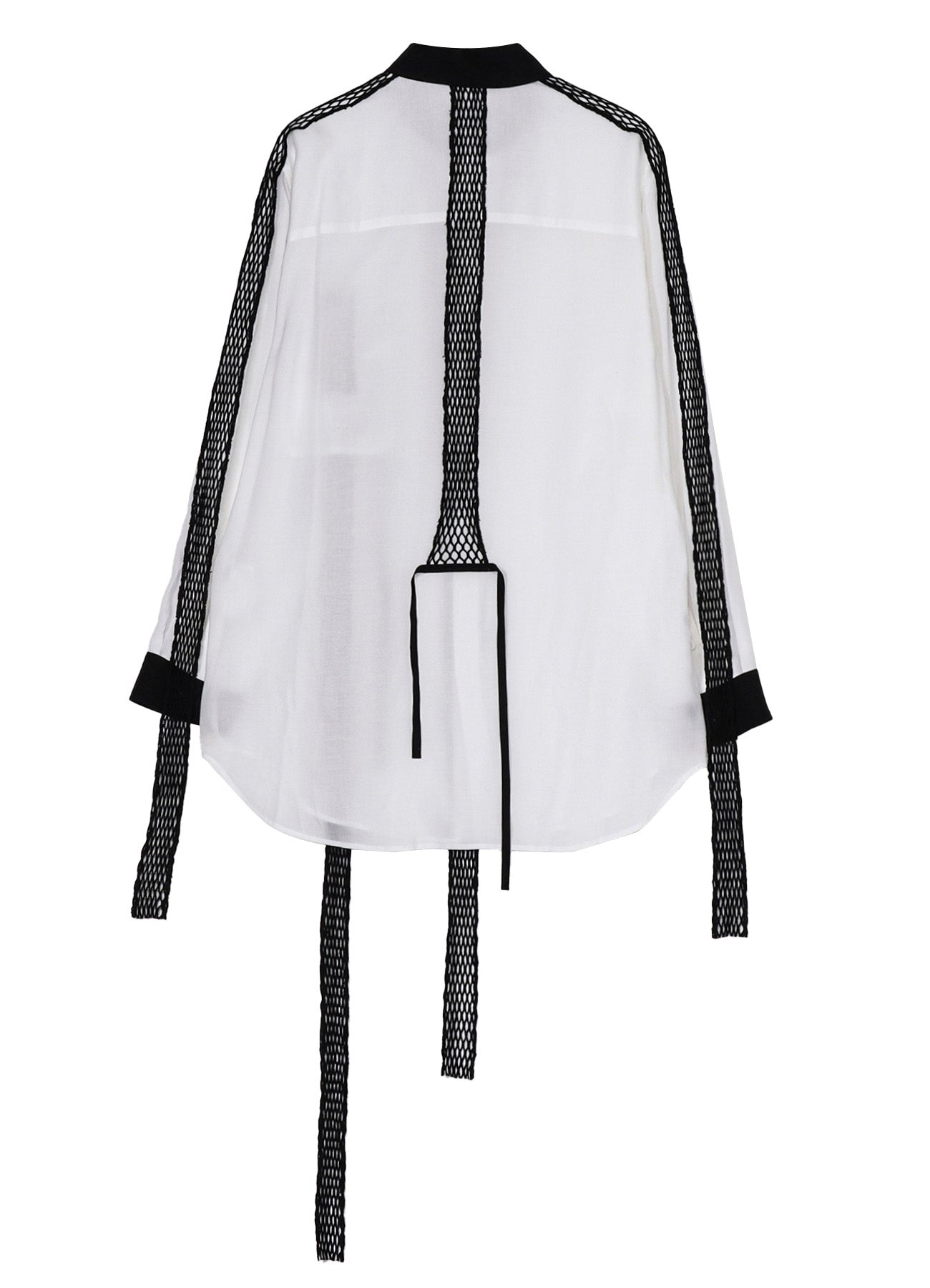 Black Mesh Cellulose Lawn Placket Blouse for Women - Breathable & Stylish Top for Casual Wear, Office, and Summer Outfits