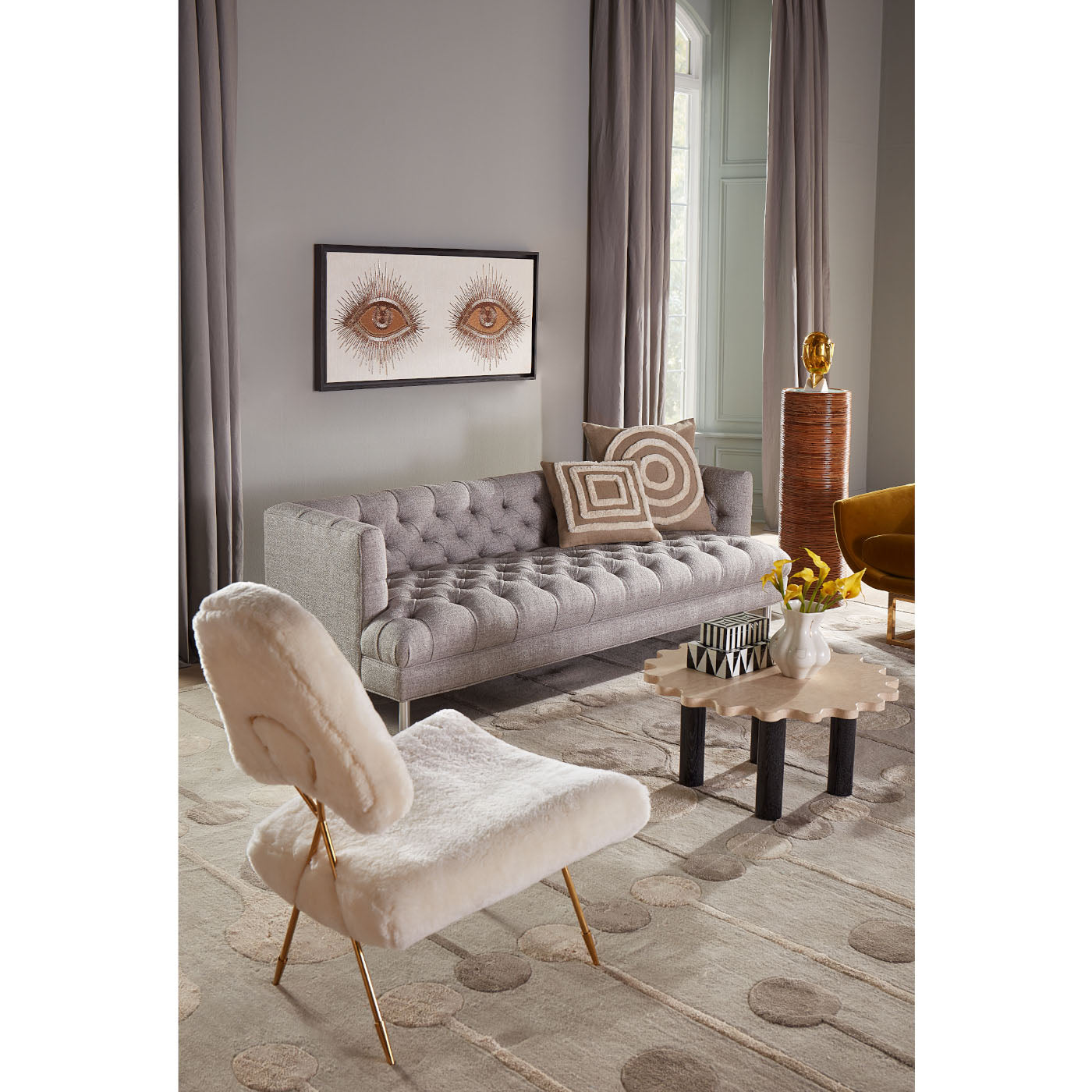 Modern Ripple Round Cocktail Table - Stylish Coffee & Side Table for Living Room, Patio & Outdoor Decor - Perfect for Entertaining Guests & Relaxing