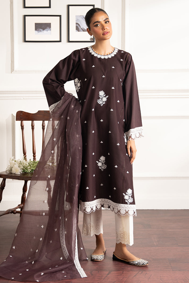 Brown Ochre 2-Piece Set (Shirt & Dupatta) - Elegant Ethnic Outfit for Women | Perfect for Festivals, Weddings & Special Occasions