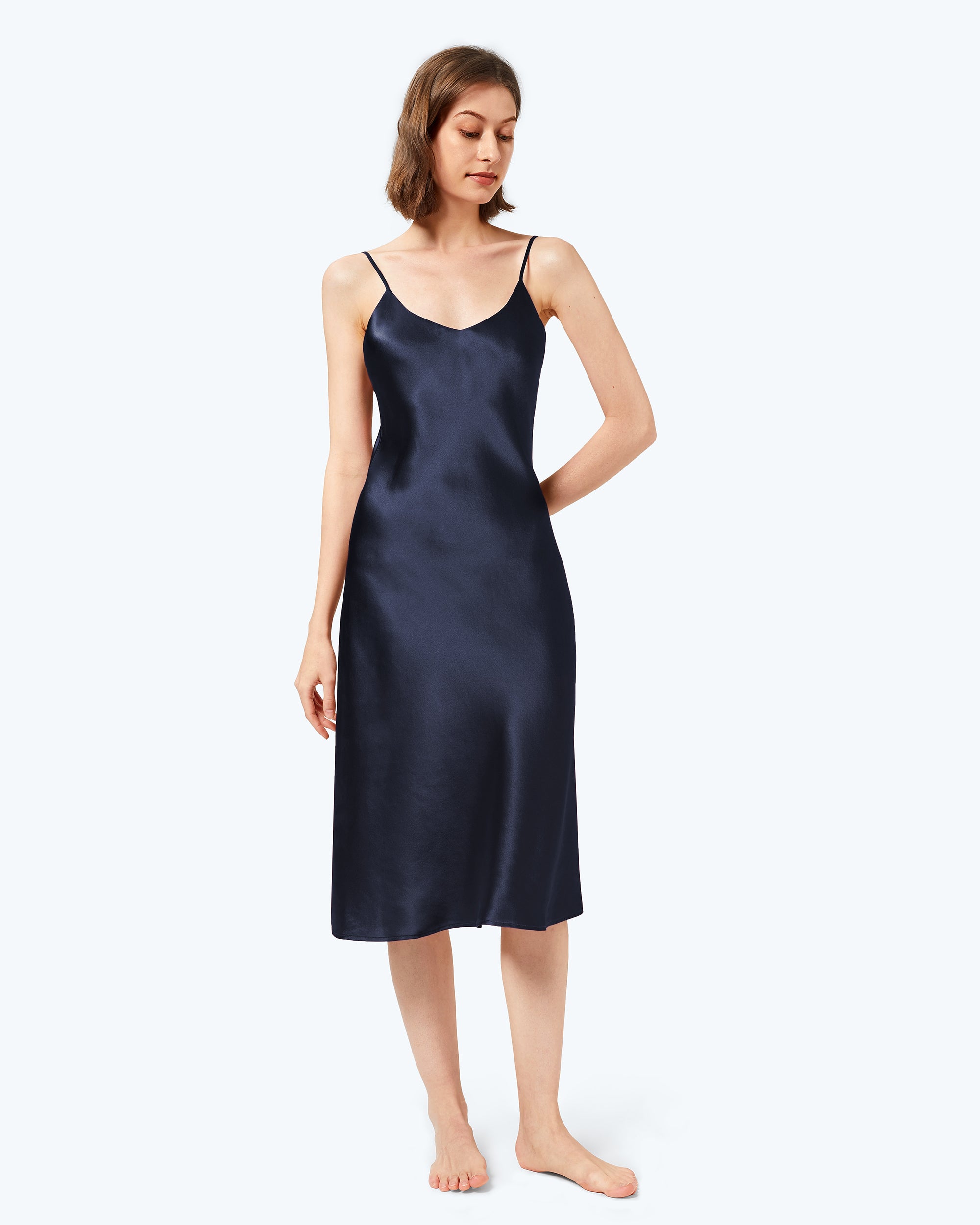 Luxury Classic Silk Nightgown for Women - Elegant Sleepwear & Loungewear - Perfect for Relaxing at Home or Romantic Evenings