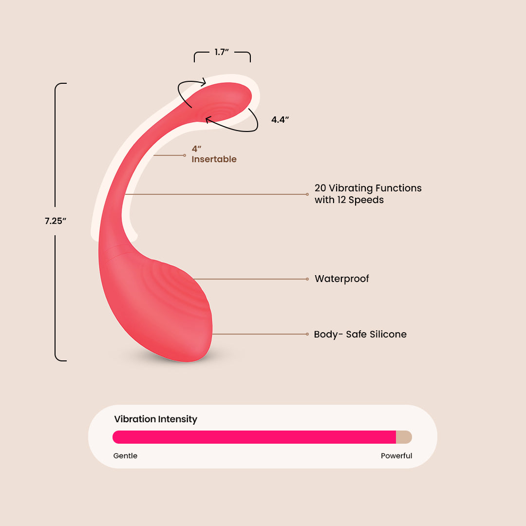 App Controlled Smart Vibrator for Couples - Long Distance Love Toy with Remote Control via App - Perfect for LDR Relationships & Romantic Nights