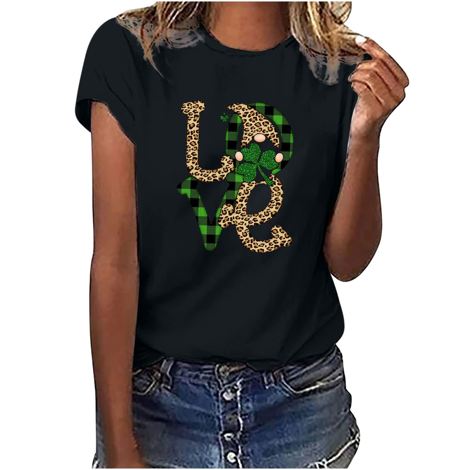 Plus Size Women's Summer Graphic T-Shirts - Cute Casual Short Sleeve O-Neck Printed Blouse for Beach, Shopping & Everyday Wear