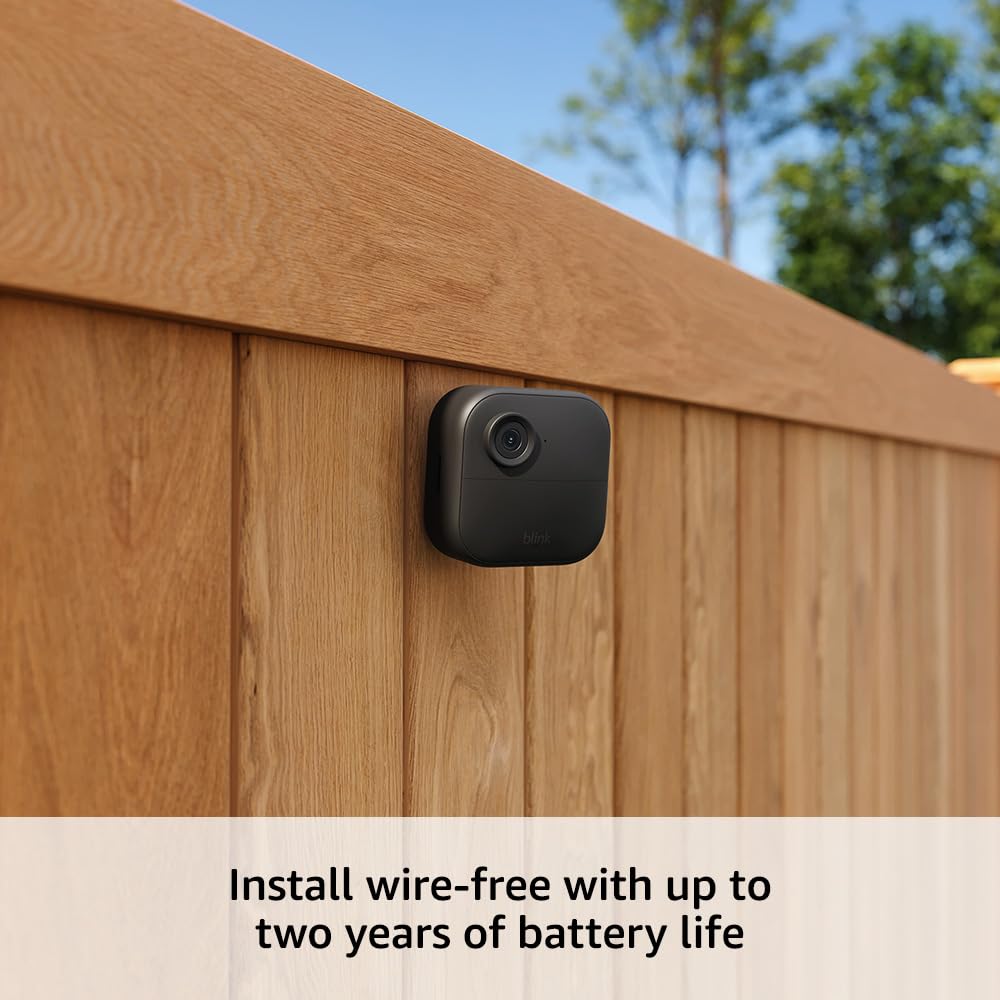 Blink Outdoor 4 Wireless HD Smart Security Camera - Newest Model with 2-Year Battery Life, Enhanced Motion Detection, Alexa Compatible (Sync Module Required) for Home, Office & Outdoor Surveillance