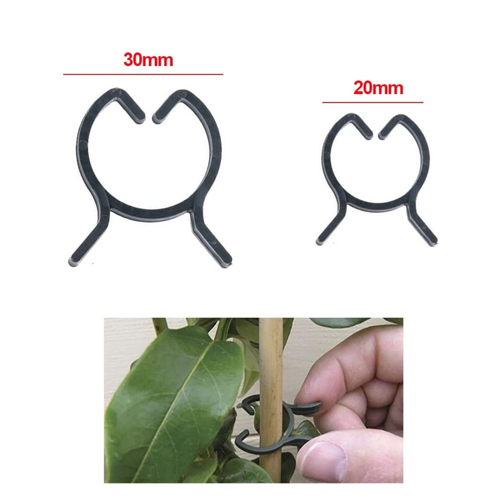 100Pcs Plant Garden Clips - Strong Vine Support Clips for Tomatoes, Cucumbers & Climbing Plants (20mm Medium Size) | Perfect for Greenhouse, Vertical Gardening & Indoor Plant Support