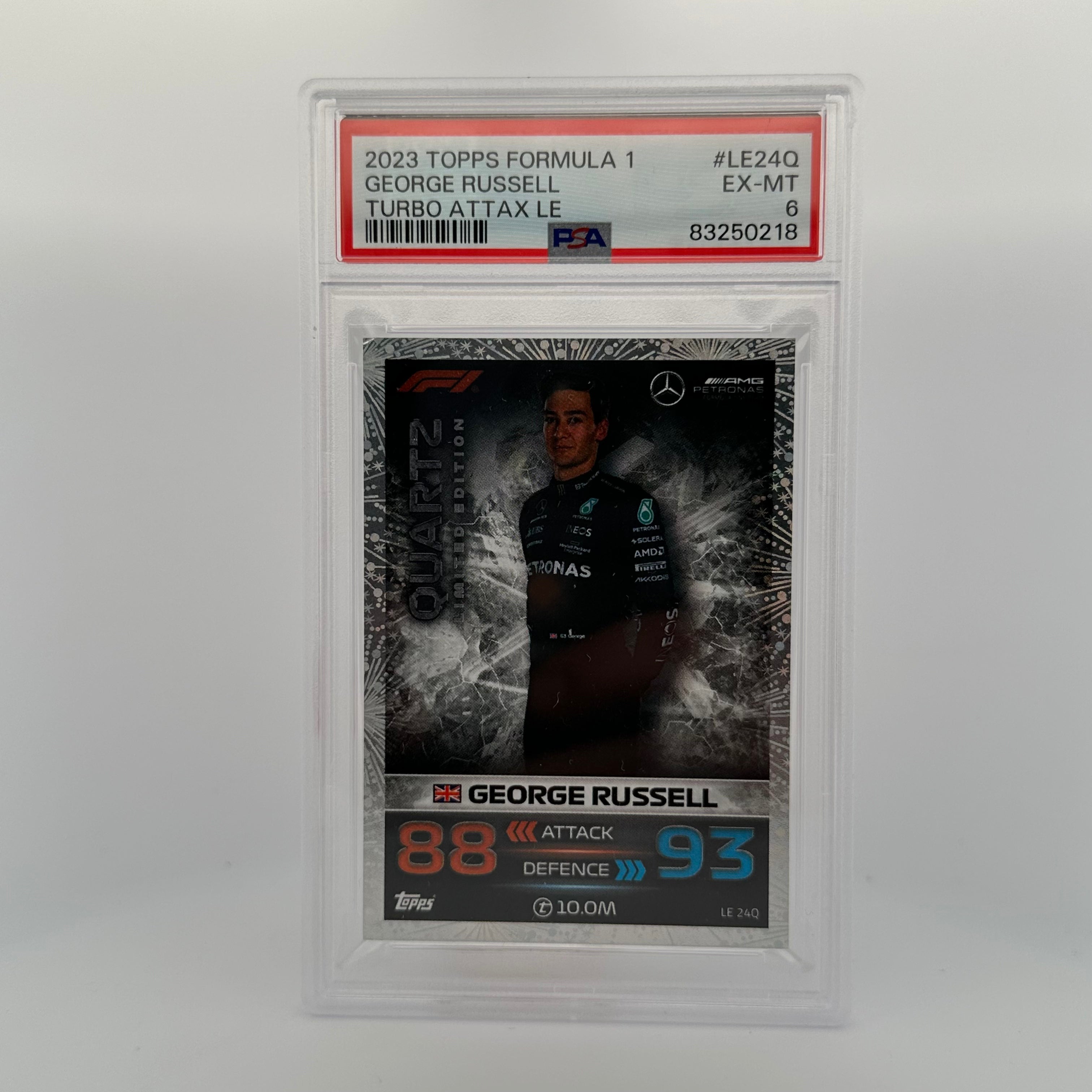 PSA 6 Graded George Russell #LE24Q Quartz Limited Edition F1 Racing Card - Perfect for Collectors, Fans & Investment