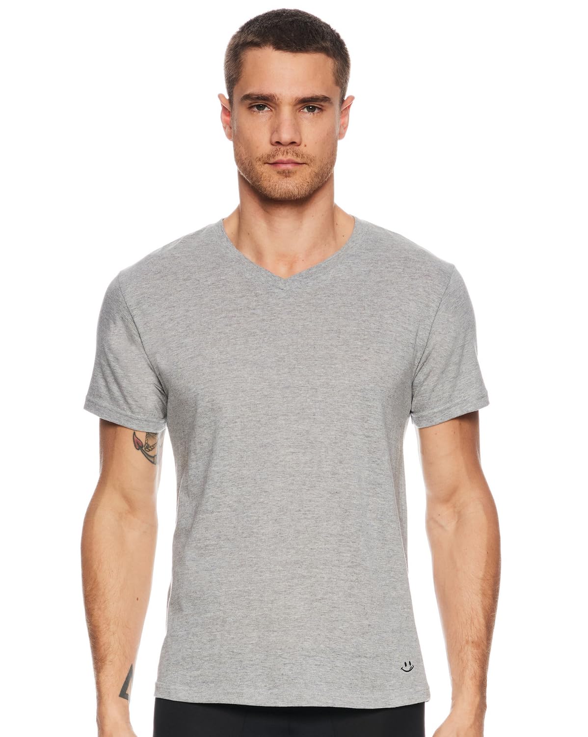 JOE BOXER Men's V-Neck Undershirts 4-Pack - Soft Plain T-Shirts for Casual Wear & Layering - Perfect for Everyday Comfort & Workout