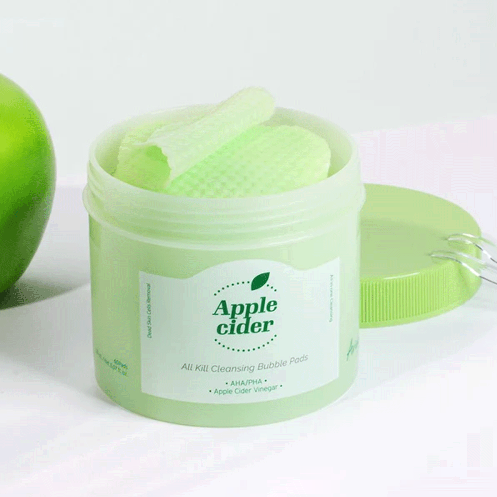 Ariul Apple Cider Vinegar All Kill Cleansing Bubble Pads - 60 Count | Deep Pore Cleansing, Exfoliating & Oil Control | Perfect for Daily Skincare Routine & Travel