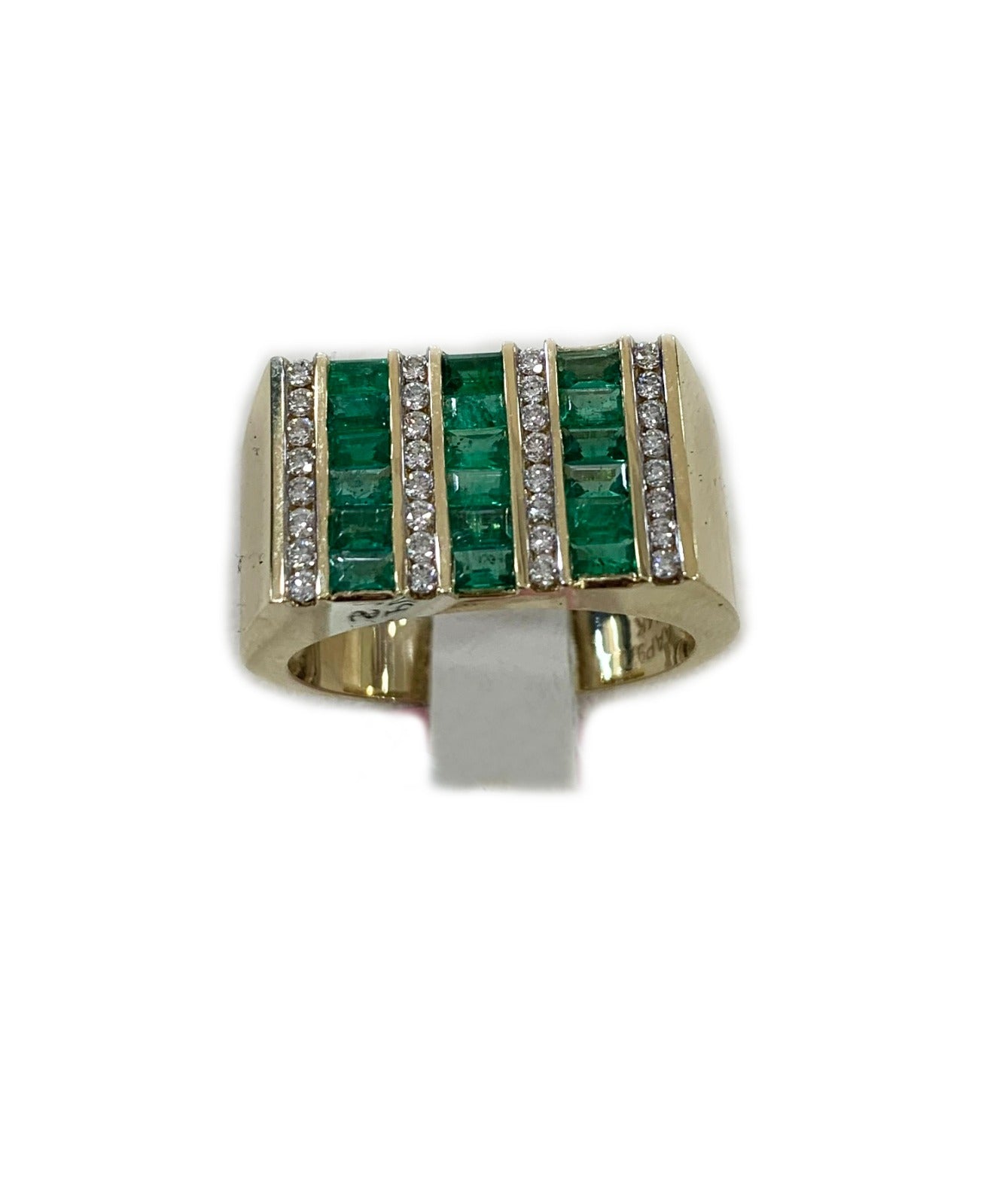 14K Yellow Gold Men's Emerald Ring - Elegant Green Gemstone Jewelry for Gifts, Weddings & Special Occasions