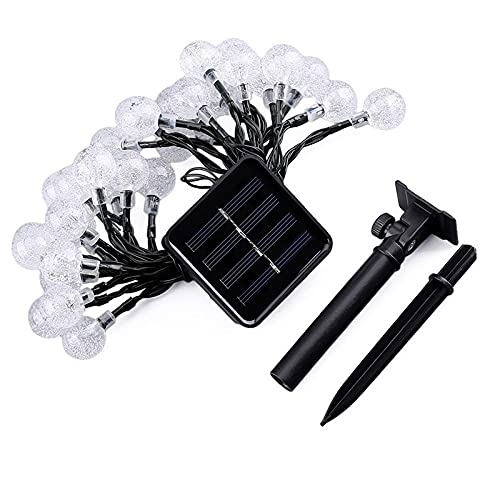 Solar Powered Crystal Ball String Lights - Waterproof Fairy Lights for Outdoor Garden, Christmas, Party & Wedding Decor - Perfect for Patio, Backyard, and Landscape Lighting