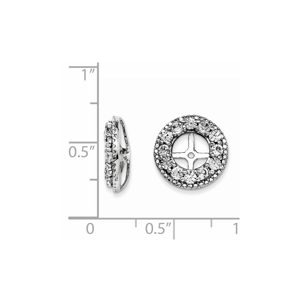 Rhodium Plated Sterling Silver White Topaz Earring Jacket – Elegant & Durable for Parties, Weddings & Everyday Wear