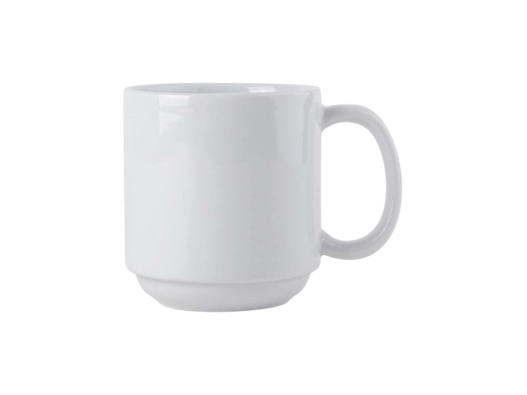 Tuxton Yukon 11-Oz Stackable Porcelain Coffee Mugs - Set of 24, Bright White, Scratch & Chip Resistant, Lead-Free - Dishwasher & Microwave Safe for Home, Office, or Restaurant Use