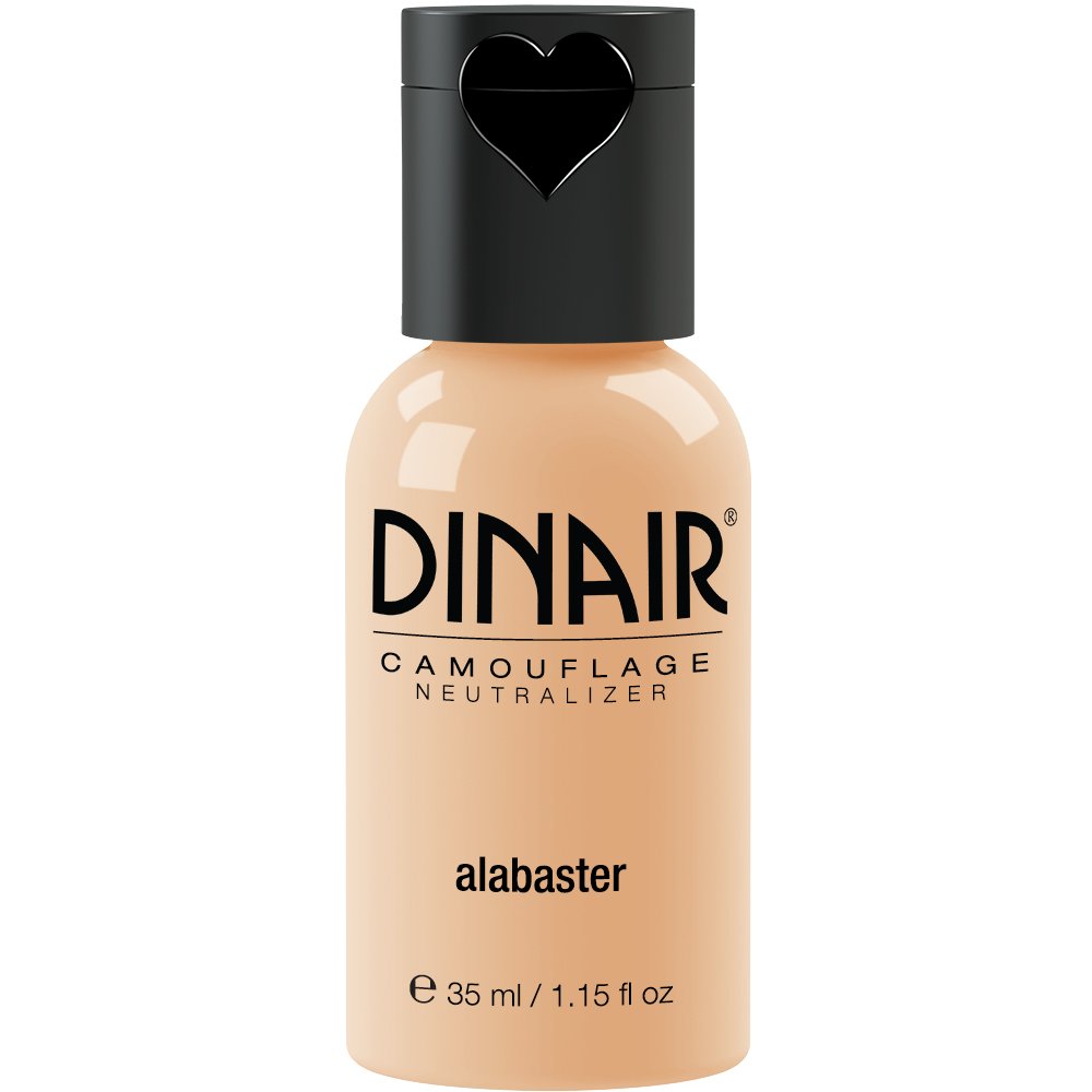 Professional Dinair Airbrush Makeup Foundation - Alabaster 1.15 oz | Full Coverage Camouflage Neutralizer for Scars, Acne, Tattoos, Vitiligo & Dark Circles | Waterproof, Long-Lasting | Perfect for Bridal, Photography & Special Events