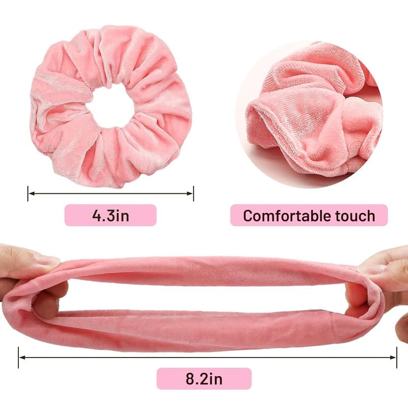 12 Pcs Premium Velvet Hair Scrunchies for Women - Soft Elastic Hair Bands & Ponytail Holders (12 Colors) - Perfect for Work, Gym, Travel & Everyday Use