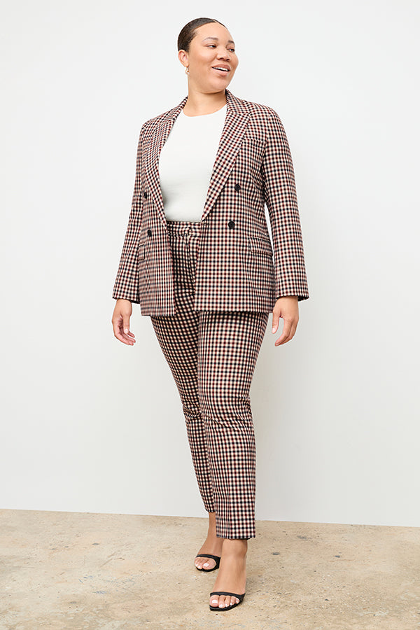 Mejia Men's Windowpane Sharkskin Dress Pants - Classic Business Casual Trousers for Office Work & Formal Events