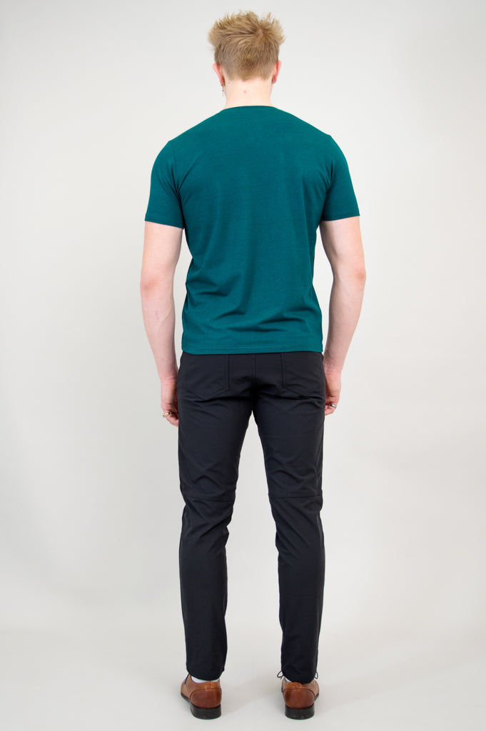 Adam Short Sleeve Bamboo Shirt for Men - Breathable Teal Casual T-Shirt - Perfect for Summer, Travel & Outdoor Activities
