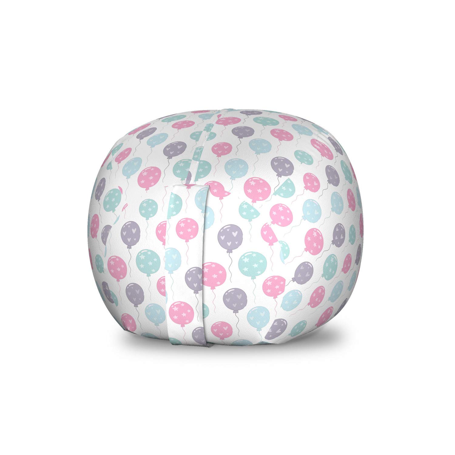 Ambesonne Multicolor Washable Toy Storage Bag Chair - Birthday Party Organizer for Stuffed Animals & Balloons, Small Size - Perfect for Kids' Room, Playroom & Party Decor