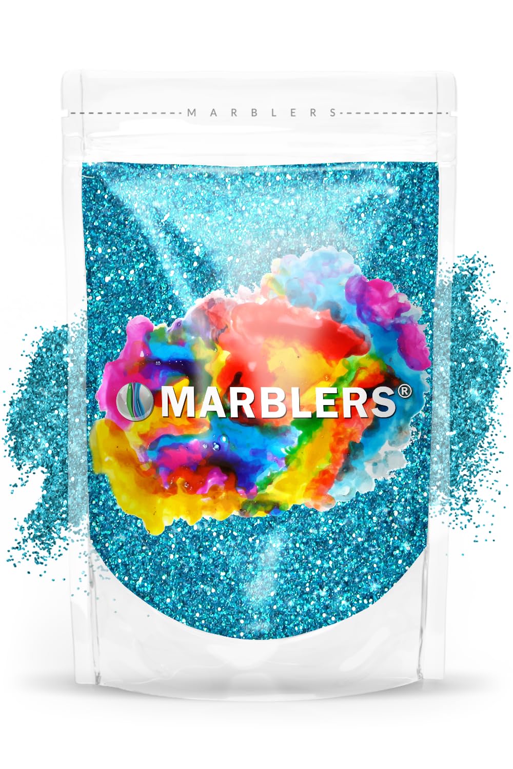MARBLERS Non-Toxic Fine Glitter 3oz (85g) - Aqua Blue | Safe for Arts, Crafts, Slime, Epoxy Resin & Nail Polish | Body, Face & Hair Glitter | Perfect for DIY Projects, Festival Makeup & Home Decorations