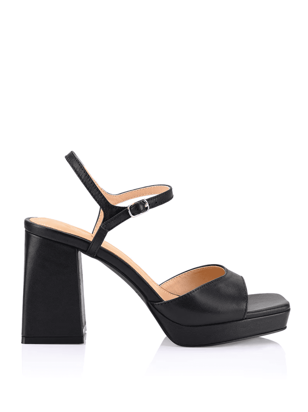 Martinez Black Leather Platform Heels for Women - Stylish & Comfortable High Heels for Parties, Weddings & Evening Events