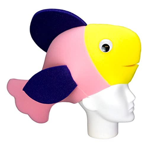 FOAM PARTY HATS: Handmade Fish Hat for Adults & Kids - Nautical Beach Party Hat with Ocean Fish Design - Perfect for Costume Parties, Mardi Gras, and Poolside Fun