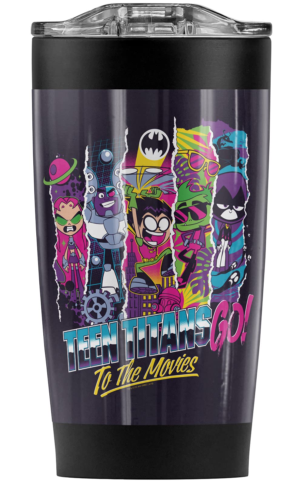 Teen Titans Go! To The Movies Stainless Steel Tumbler 20oz - Vacuum Insulated Coffee Travel Mug with Leakproof Sliding Lid | Double Wall Hot & Cold Beverage Cup | Perfect for School, Office, Gym and Road Trips