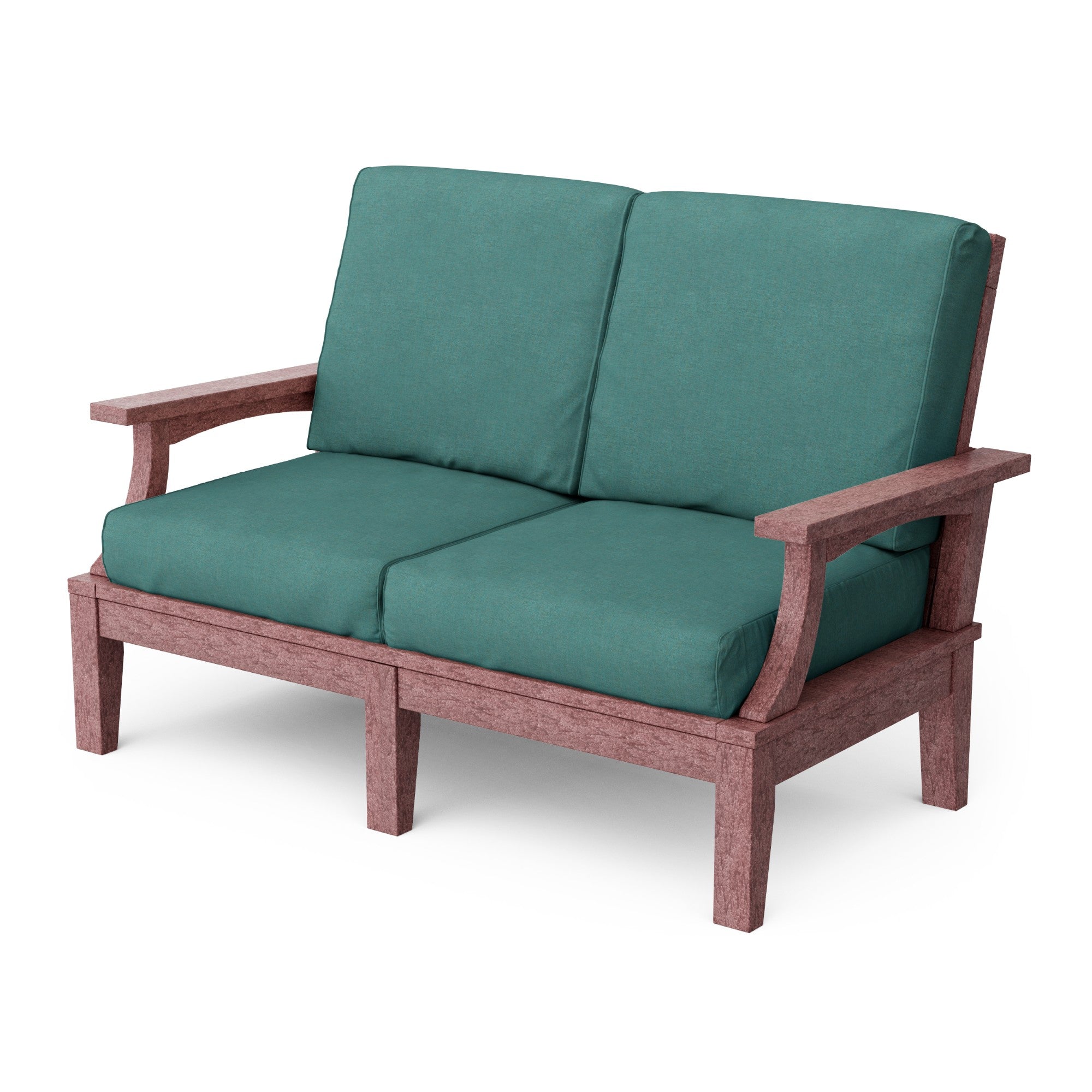 Heritage Deep Seating Love Seat Cushioned Sofa - Outdoor Patio Furniture for Garden, Poolside & Backyard Relaxation