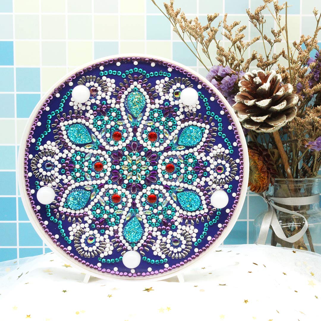 Diamond Painting Full Drill LED Night Light Kit - 6.0x6.0 Inch Crystal Mandala Art for Home Decor, Bedside Lamp, DIY Crafts & Christmas Gifts | Perfect for Relaxation, Stress Relief & Room Decoration