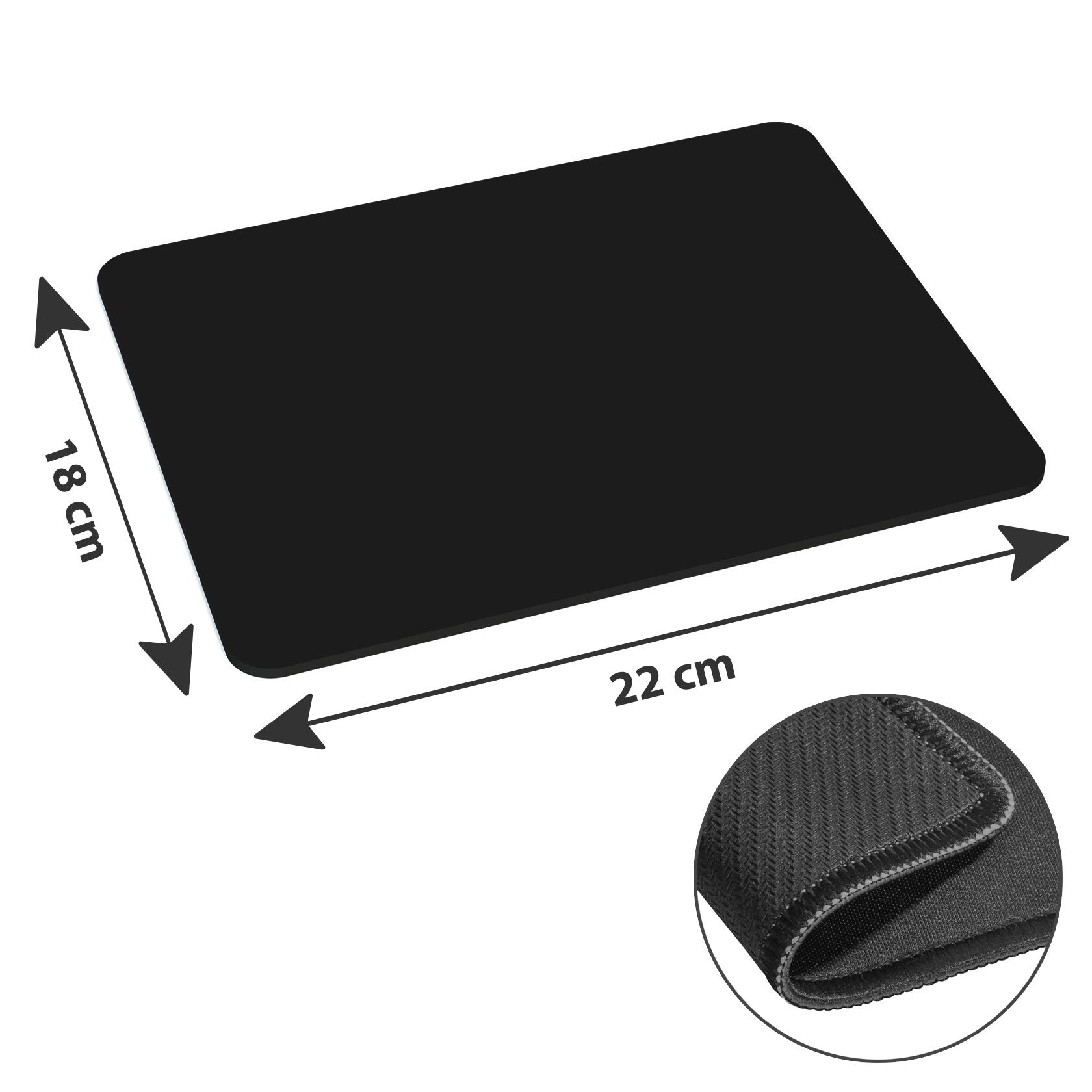 Premium Black Gaming Mouse Pad - Non-Slip Rubber Base, Smooth Surface for PC/Laptop/Office/Home Use, Ideal for Work & Gaming