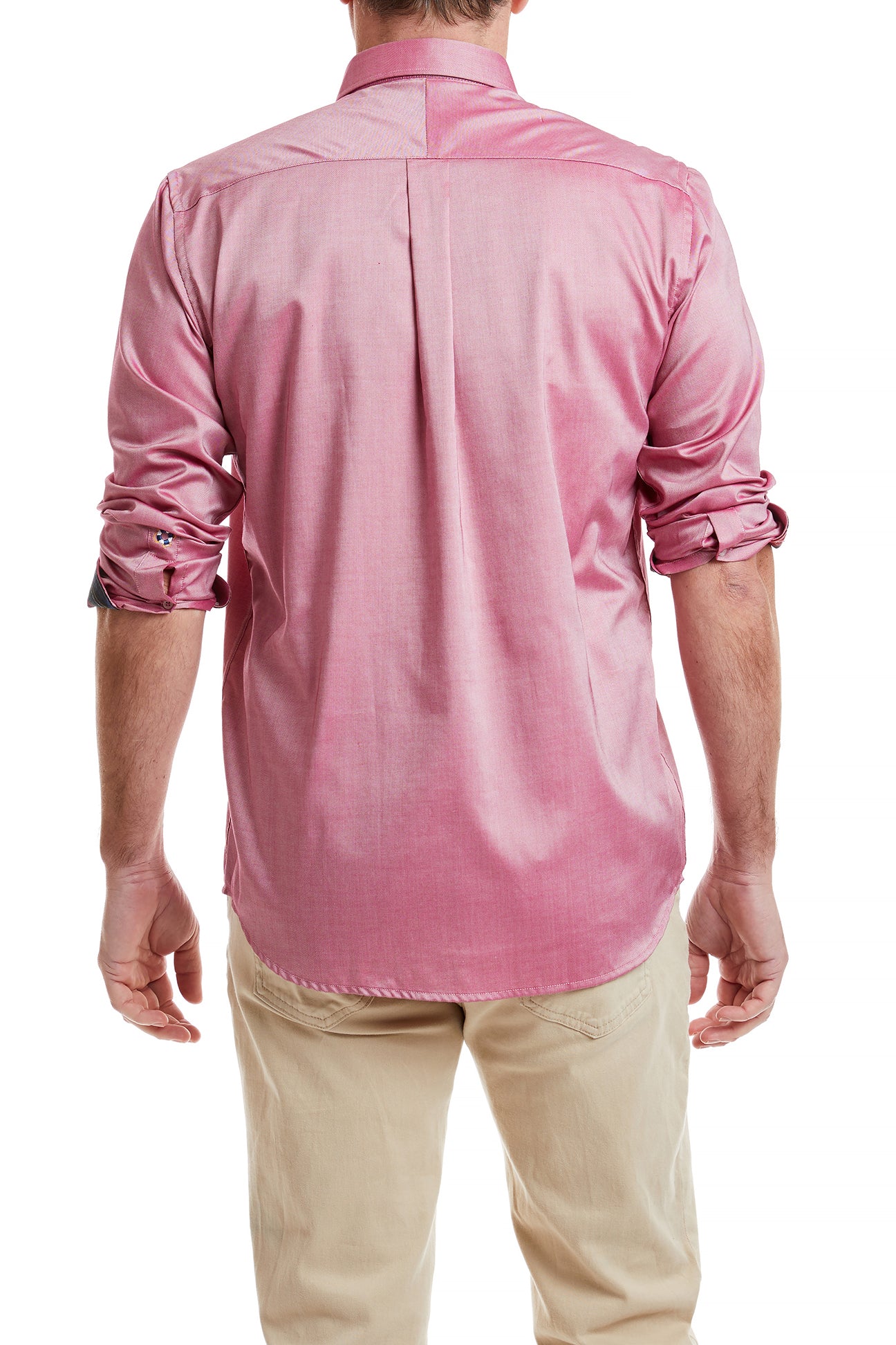 Red Oxford Chase Shirt with Black Stewart Plaid Trim - Stylish Casual Button Down for Men | Perfect for Office, Date Night & Weekend Outings