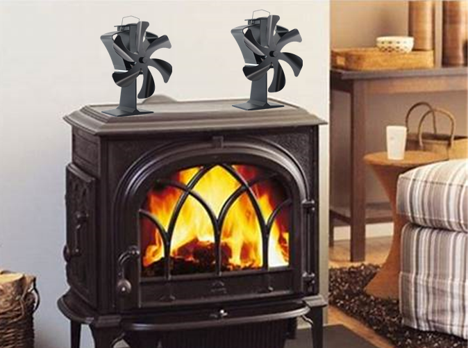 Eco-Friendly 6-Blade Heat Powered Wood Stove Fan VDSF686S - Silent & Efficient for Home, Cabin, RV, and Outdoor Heating