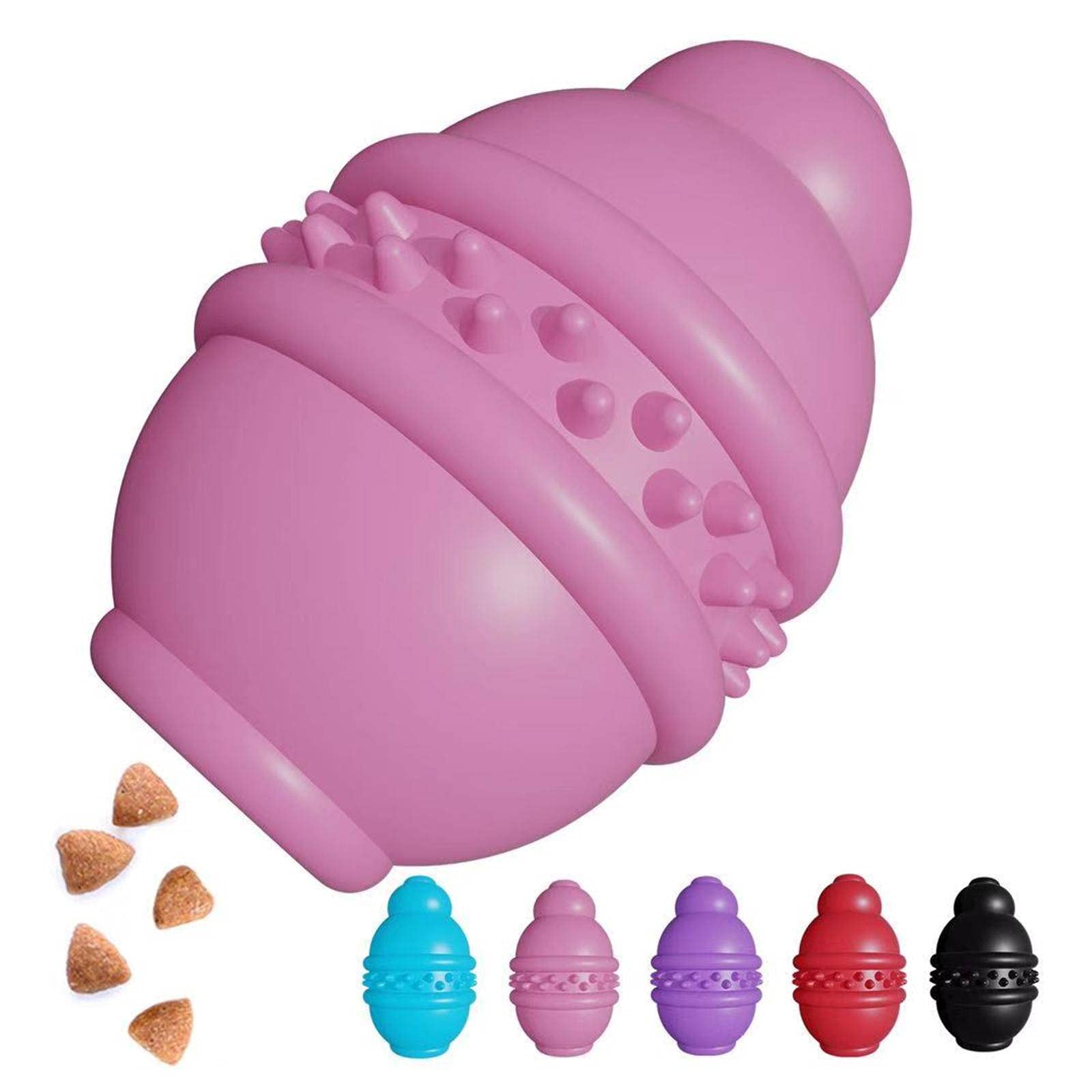 Durable Rubber Dog Chew Toy with Food Dispenser - Interactive Treat Ball for Small Dogs, Teeth Cleaning & Mental Stimulation - Perfect for Boredom Relief & Playtime Fun