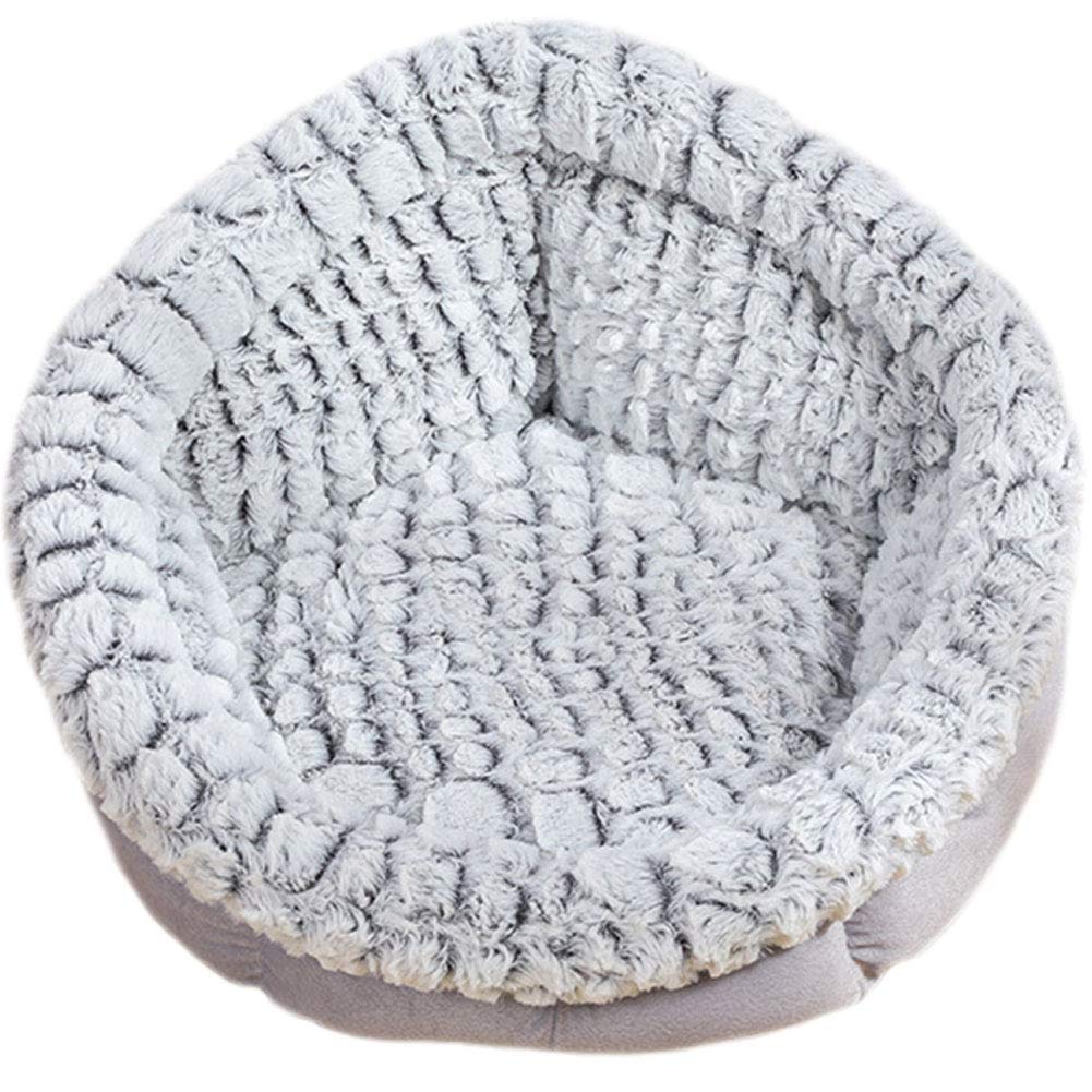 **La La Pet Luxury Plush Donut Pet Bed for Cats & Small Dogs – Self-Warming Calming Cuddler Bed for Improved Sleep – Soft Grey Small Size – Perfect for Cozy Naps & Stress Relief**