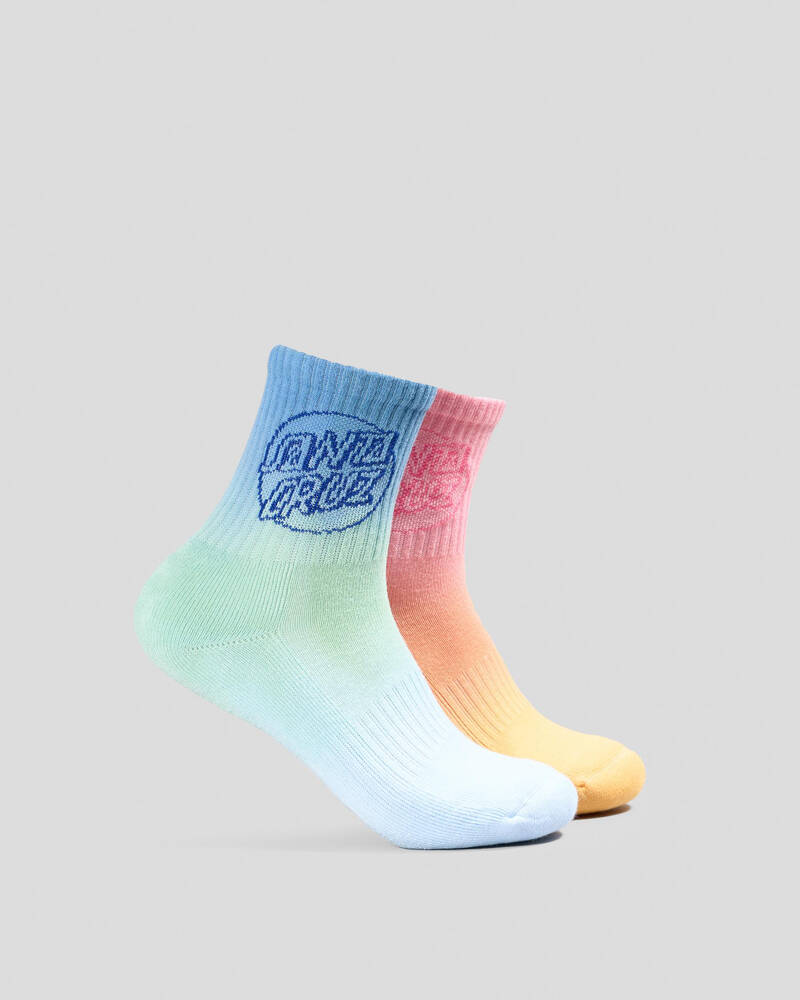 Santa Cruz Opus Dot Mid Socks 2 Pack - Comfortable Cotton Crew Socks for Men & Women - Perfect for Skateboarding, Hiking & Everyday Wear