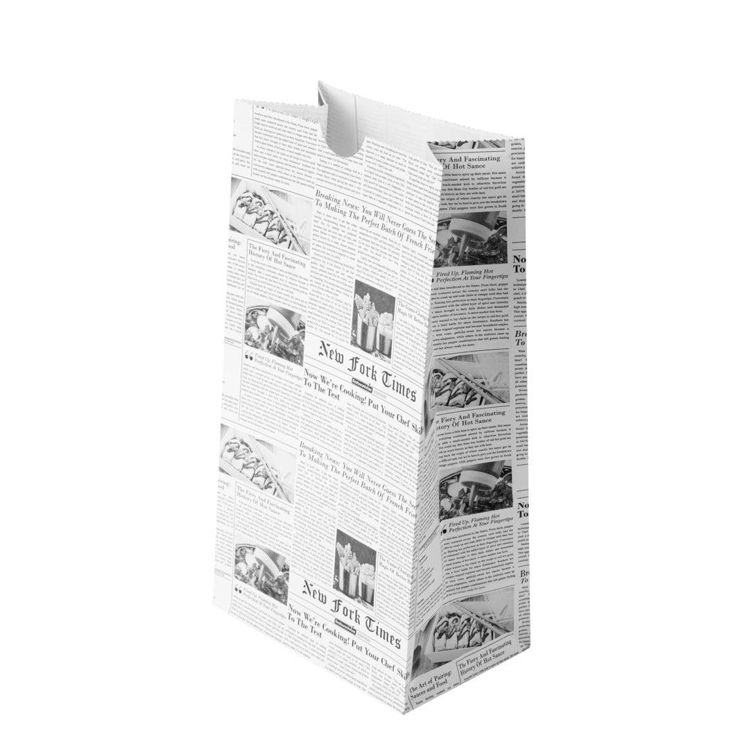 Eco-Friendly Newsprint Paper Bags - 4 lb Capacity, 5 x 3.25 x 9.5 Inches - Pack of 100 - Perfect for Grocery Shopping, Retail Packaging & Gift Bags